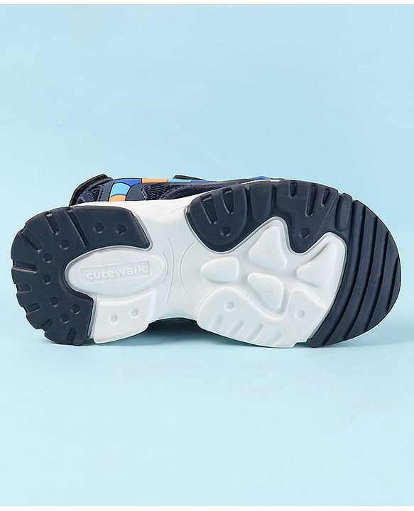 Cute Walk by Babyhug Velcro Closure Sandals with 3D Applique - Navy Blue