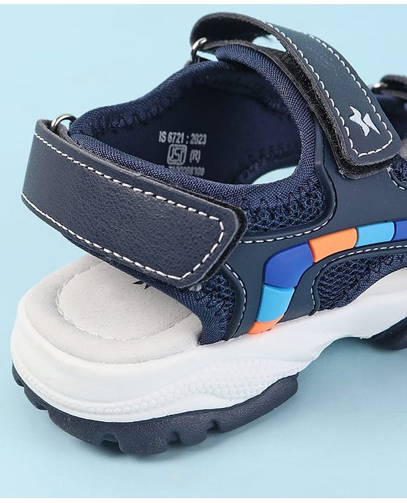 Cute Walk by Babyhug Velcro Closure Sandals with 3D Applique - Navy Blue