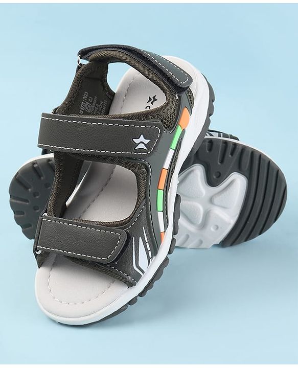 Cute Walk by Babyhug Velcro Closure Sandals with 3D Applique - Navy Blue