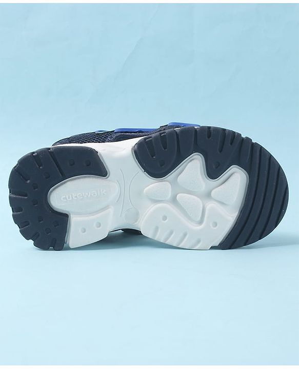 Cute Walk by Babyhug Velcro Closure Sandals with Fashion Text Print - Navy Blue