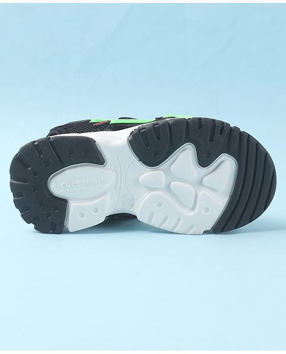 Cute Walk by Babyhug Velcro Closure Sandals with Fashion Text Print - Navy Blue