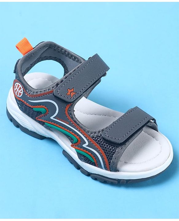 Cute Walk by Babyhug Velcro Closure Sandals with Fashion Text Print - Navy Blue