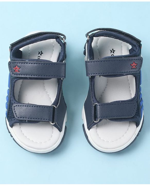 Cute Walk by Babyhug Velcro Closure Sandals with 3D Applique - Navy Blue