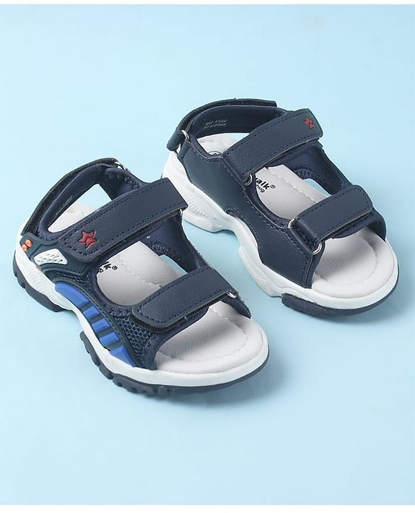 Cute Walk by Babyhug Velcro Closure Sandals with 3D Applique - Navy Blue