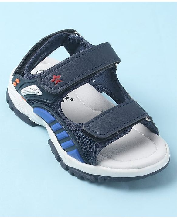 Cute Walk by Babyhug Velcro Closure Sandals with 3D Applique - Navy Blue