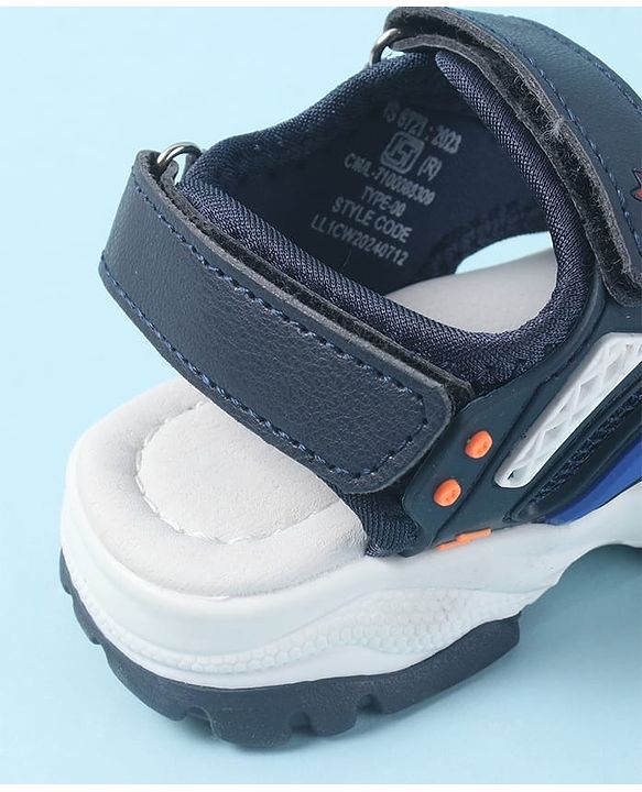 Cute Walk by Babyhug Velcro Closure Sandals with 3D Applique - Navy Blue