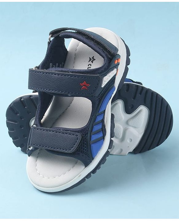 Cute Walk by Babyhug Velcro Closure Sandals with 3D Applique - Navy Blue
