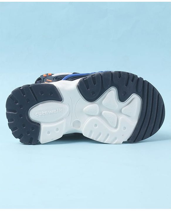 Cute Walk by Babyhug Velcro Closure Sandals with 3D Applique - Navy Blue