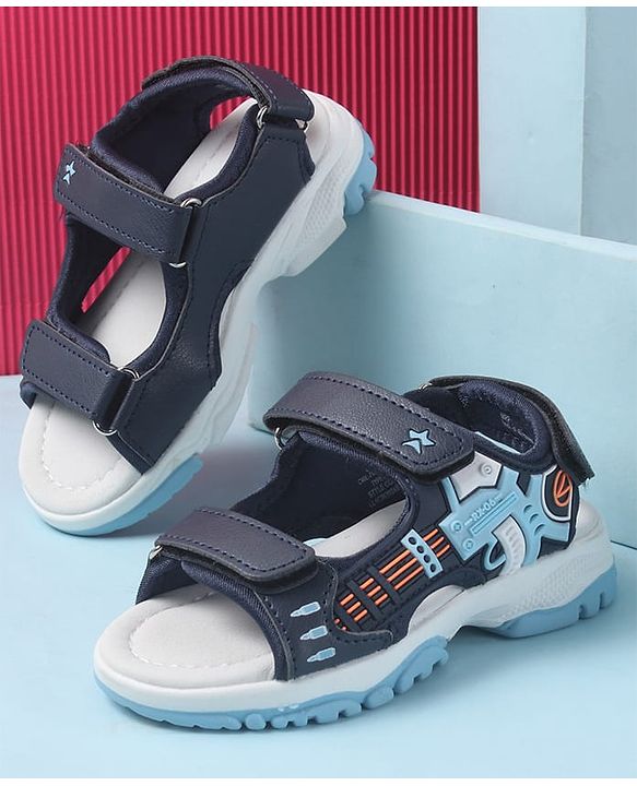 Cute Walk by Babyhug Velcro Closure Sandals with 3D Applique - Navy Blue