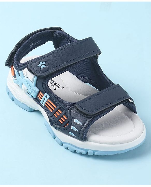 Cute Walk by Babyhug Velcro Closure Sandals with 3D Applique - Navy Blue