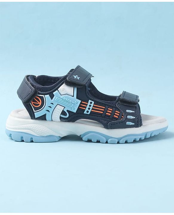 Cute Walk by Babyhug Velcro Closure Sandals with 3D Applique - Navy Blue