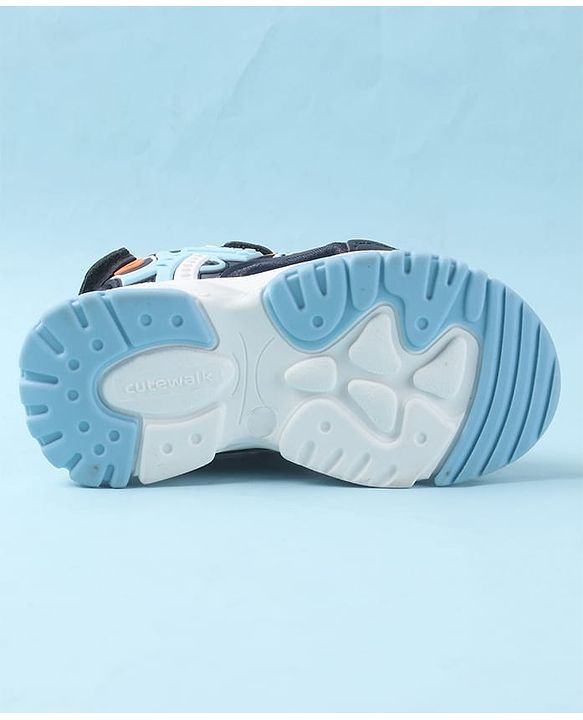 Cute Walk by Babyhug Velcro Closure Sandals with 3D Applique - Navy Blue