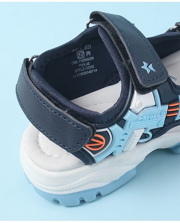 Cute Walk by Babyhug Velcro Closure Sandals with 3D Applique - Navy Blue