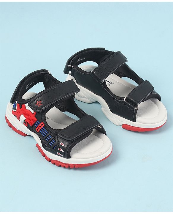 Cute Walk by Babyhug Velcro Closure Sandals with 3D Applique - Navy Blue