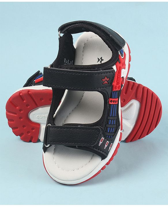 Cute Walk by Babyhug Velcro Closure Sandals with 3D Applique - Navy Blue