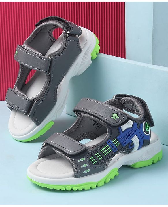 Cute Walk by Babyhug Velcro Closure Sandals with 3D Applique - Navy Blue