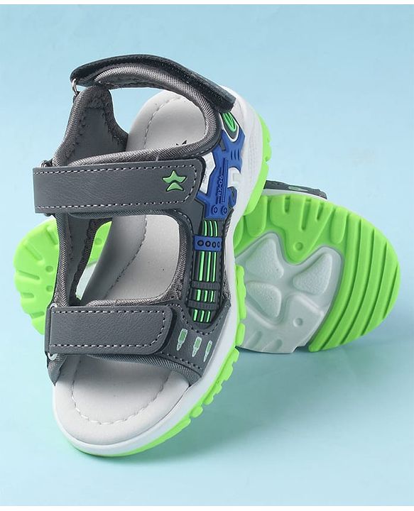 Cute Walk by Babyhug Velcro Closure Sandals with 3D Applique - Navy Blue