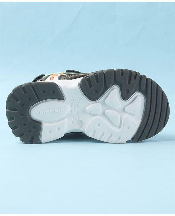 Cute Walk by Babyhug Velcro Closure Sandals with 3D Applique - Olive Green