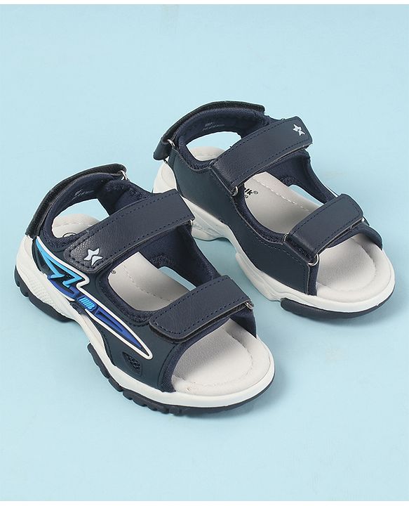 Cute Walk by Babyhug Velcro Closure Sandals with 3D Applique - Navy Blue