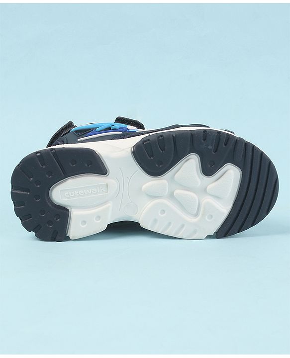 Cute Walk by Babyhug Velcro Closure Sandals with 3D Applique - Navy Blue