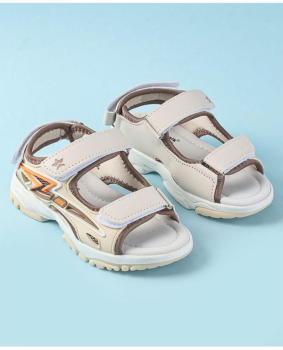 Cute Walk by Babyhug Velcro Closure Sandals with 3D Applique - Grey