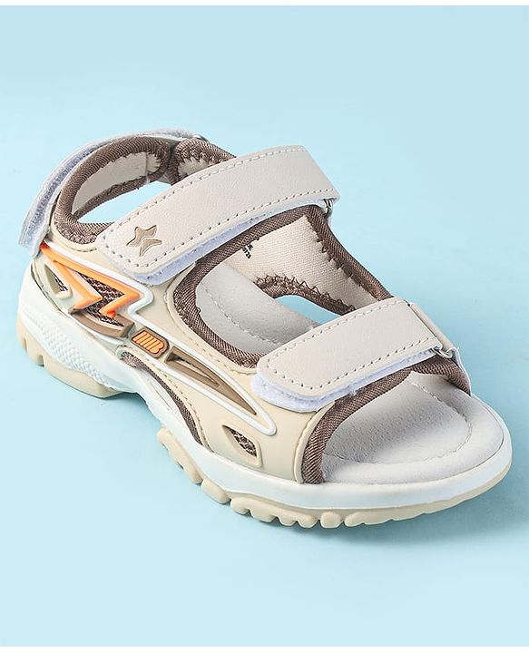 Cute Walk by Babyhug Velcro Closure Sandals with 3D Applique - Grey
