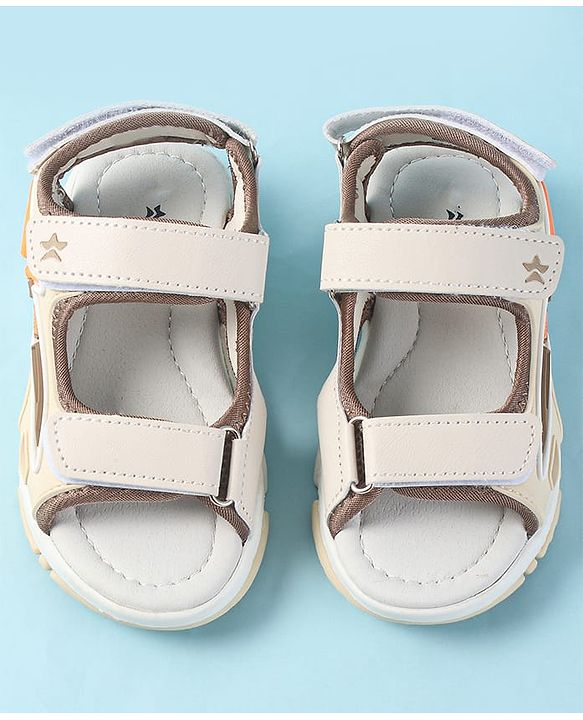 Cute Walk by Babyhug Velcro Closure Sandals with 3D Applique - Grey