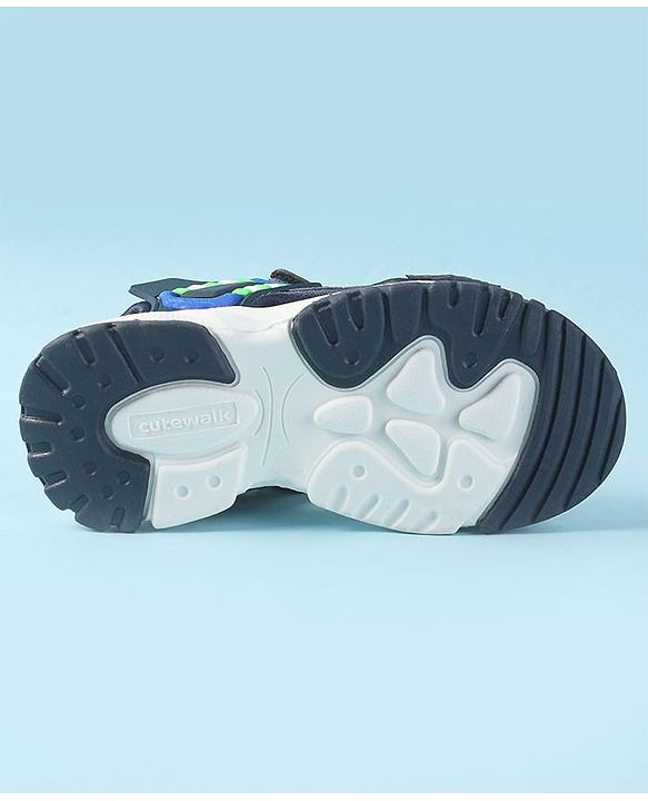 Cute Walk by Babyhug Velcro Closure Sandals with Fashion Applique - Navy Blue