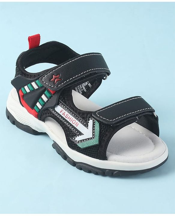 Cute Walk by Babyhug Velcro Closure Sandals with Fashion Applique - Navy Blue