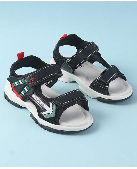 Cute Walk by Babyhug Velcro Closure Sandals with Fashion Applique - Navy Blue
