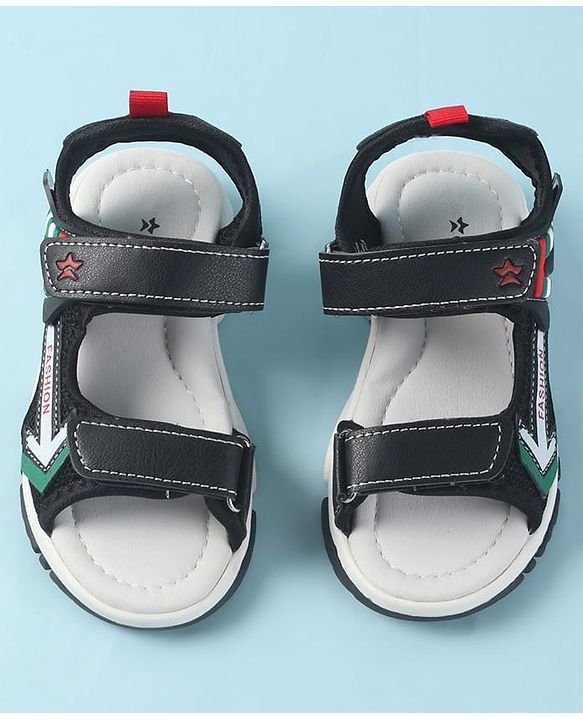 Cute Walk by Babyhug Velcro Closure Sandals with Fashion Applique - Navy Blue