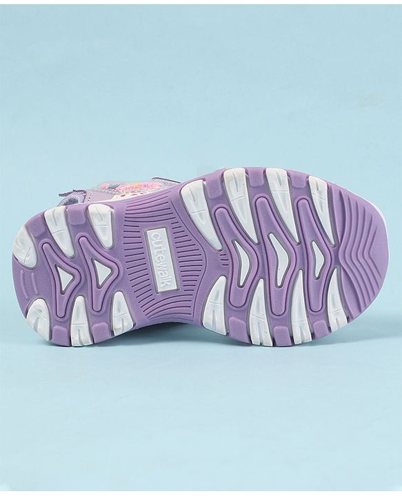 Cute Walk by Babyhug Velcro Closure Sandals with Hearts Glitter Print - Pink