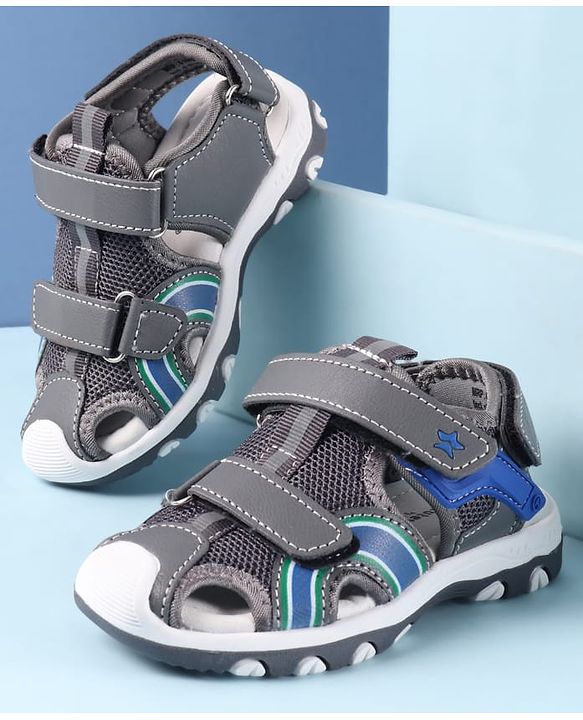 Cute Walk by Babyhug Sandals with Velcro Closure - Grey