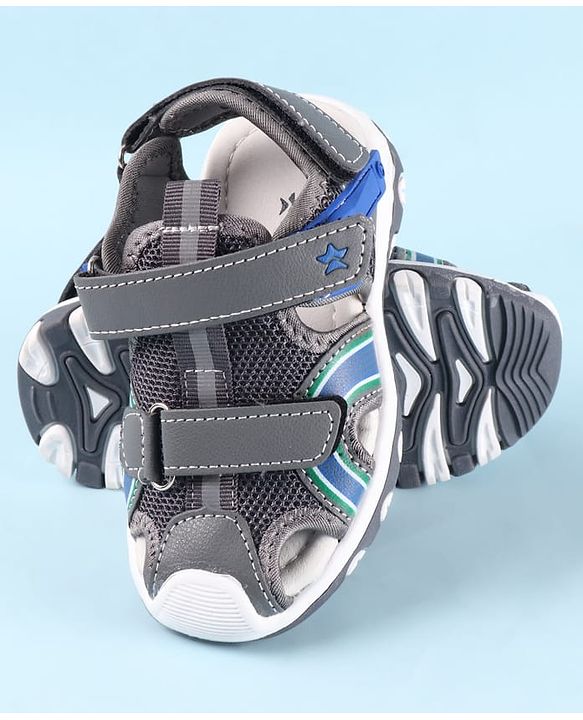 Cute Walk by Babyhug Sandals with Velcro Closure - Grey