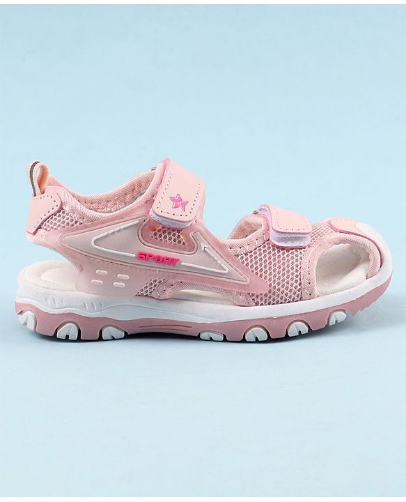 Cute Walk by Babyhug Velcro Closure Solid Color Sandals  - Pink