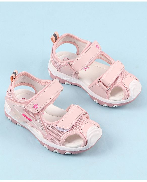 Cute Walk by Babyhug Velcro Closure Solid Color Sandals  - Pink
