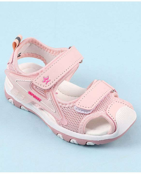 Cute Walk by Babyhug Velcro Closure Solid Color Sandals  - Pink