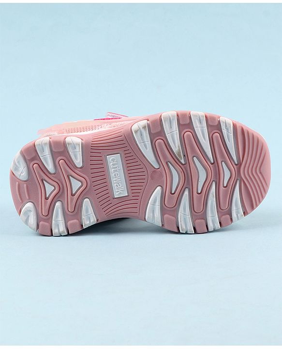 Cute Walk by Babyhug Velcro Closure Solid Color Sandals  - Pink
