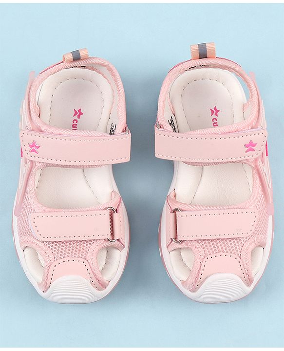 Cute Walk by Babyhug Velcro Closure Solid Color Sandals  - Pink