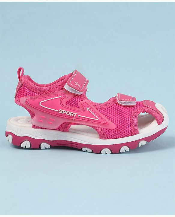 Cute Walk by Babyhug Velcro Closure Solid Color Sandals  - Pink