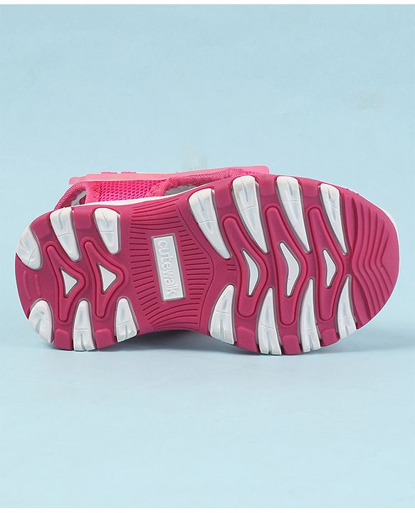 Cute Walk by Babyhug Velcro Closure Solid Color Sandals  - Pink