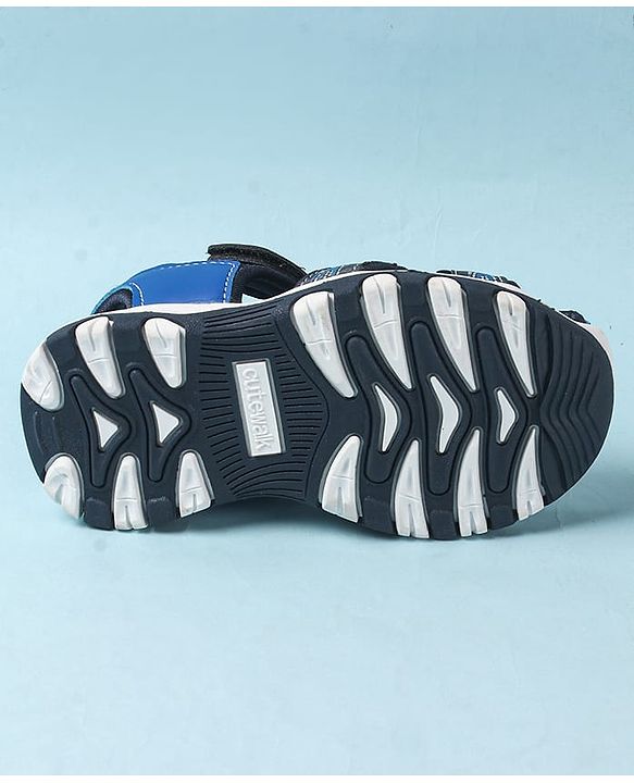 Cute Walk by Babyhug Velcro Closure Sandals With Lace Detailing - Grey & Neon Green
