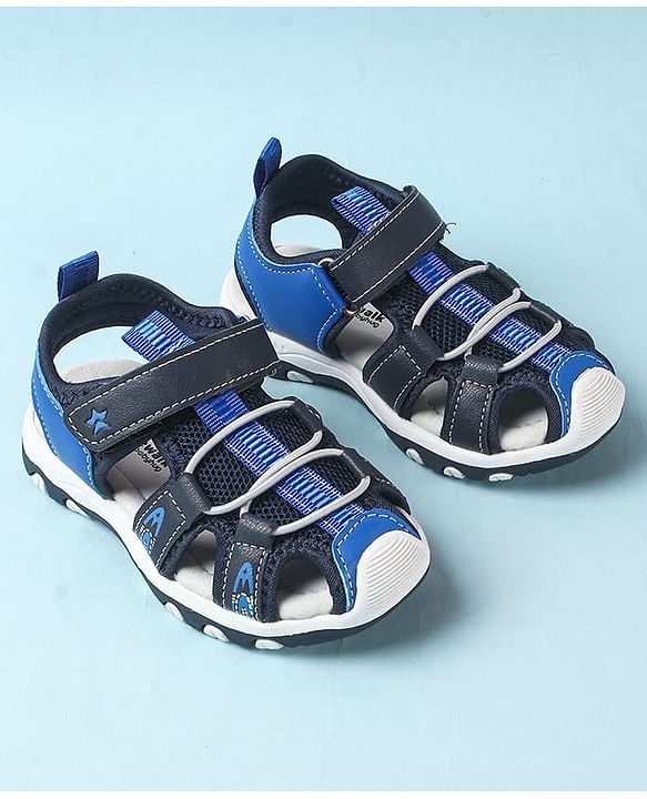 Cute Walk by Babyhug Velcro Closure Sandals With Lace Detailing - Grey & Neon Green