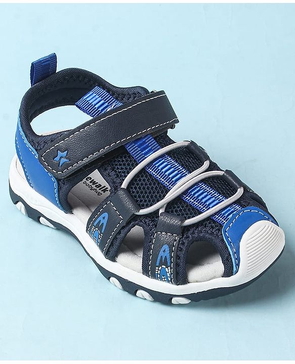 Cute Walk by Babyhug Velcro Closure Sandals With Lace Detailing - Grey & Neon Green