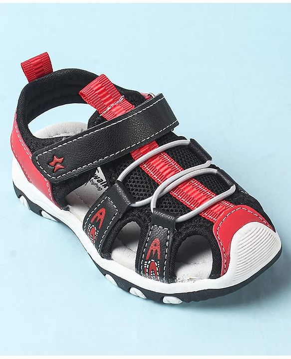 Cute Walk by Babyhug Velcro Closure Sandals With Lace Detailing - Grey & Neon Green