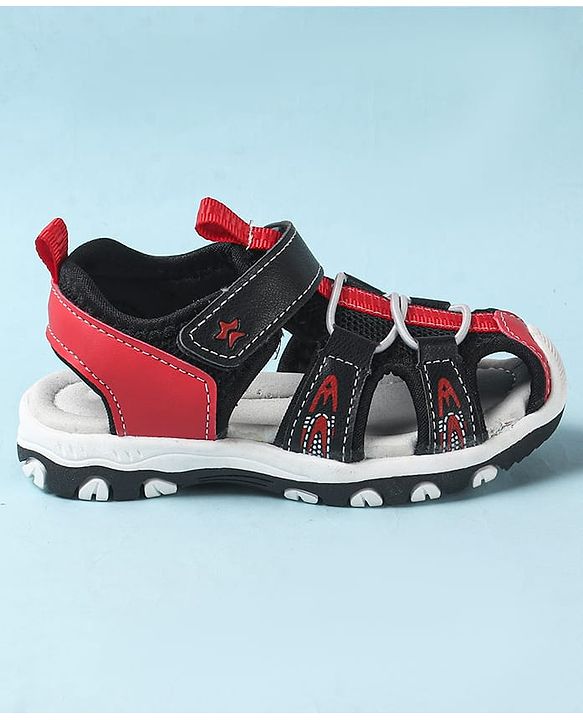 Cute Walk by Babyhug Velcro Closure Sandals With Lace Detailing - Grey & Neon Green