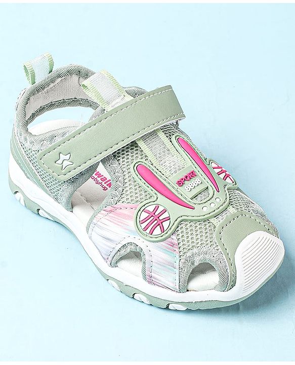Cute Walk by Babyhug Velcro Closure Sandals - Green