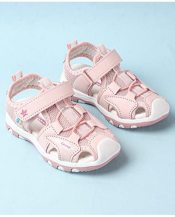 Cute Walk by Babyhug Velcro Closure Sandals With Lace Detailing - Pink