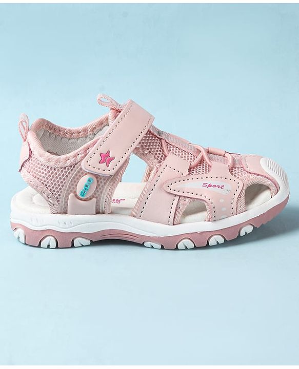 Cute Walk by Babyhug Velcro Closure Sandals With Lace Detailing - Pink