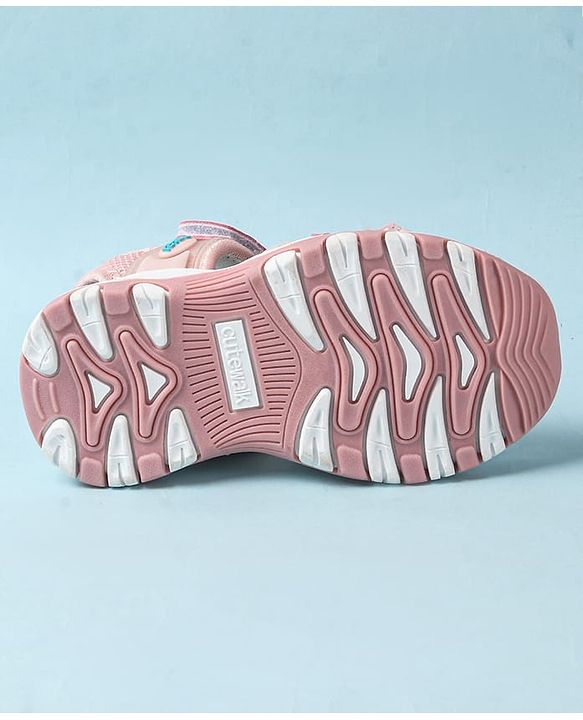 Cute Walk by Babyhug Velcro Closure Sandals With Lace Detailing - Pink